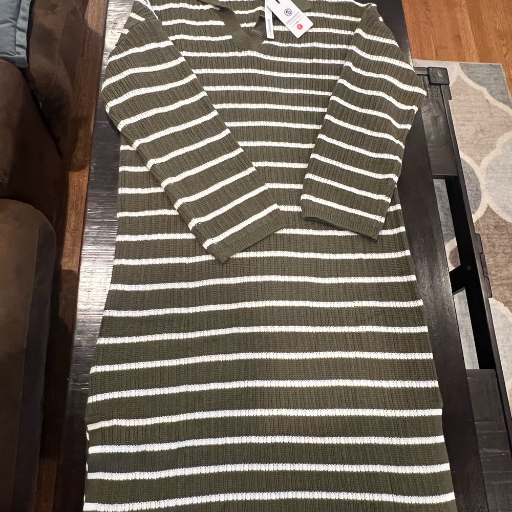 MEROKEETY women’s 2024 Fall oversized striped sweater dress size XL New!